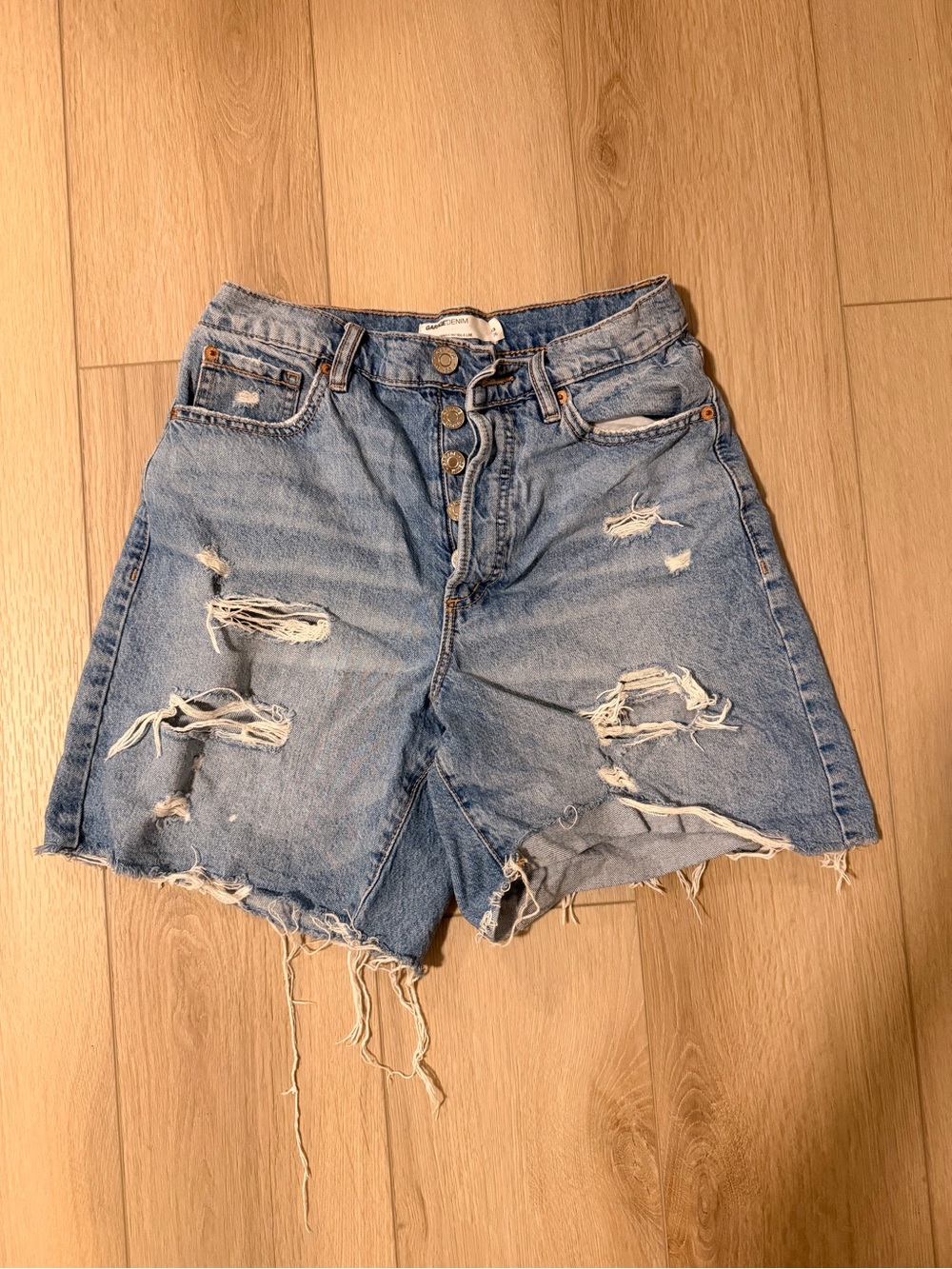 Distressed Light Blue Denim Women’s Shorts
